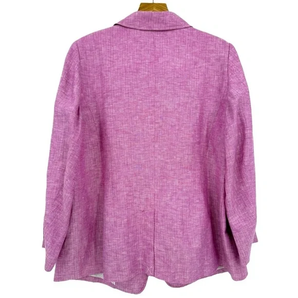 Talbots Plus Linen Herringbone Blazer Size 16W - Picture 2 of 11